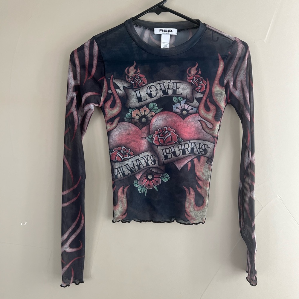 RSQ Mesh Tattoo Top